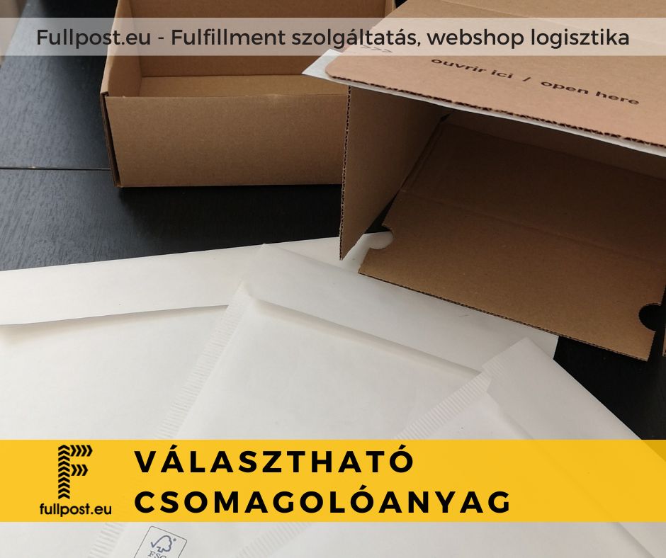 választható csomagolóanyag a fulfillment csomagokhoz
