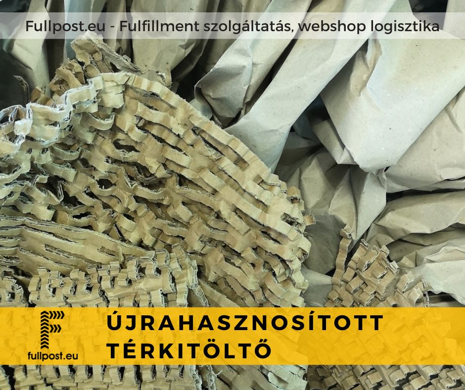 újrahasznosított térkitöltő a fulfillment csomagokba